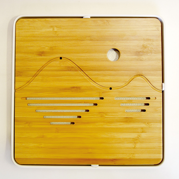 中国茶器【軽量薄型茶盤Ｔ22w(ホワイト) １個】