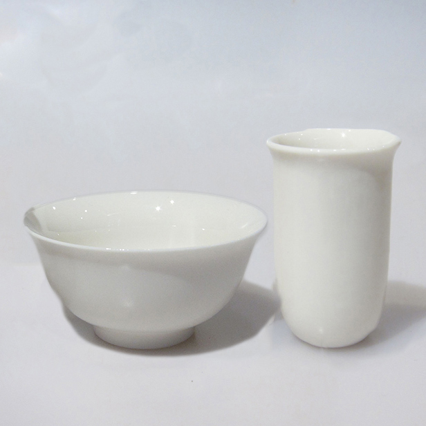 中国茶器【特大品茗杯・聞香杯白磁セット】】